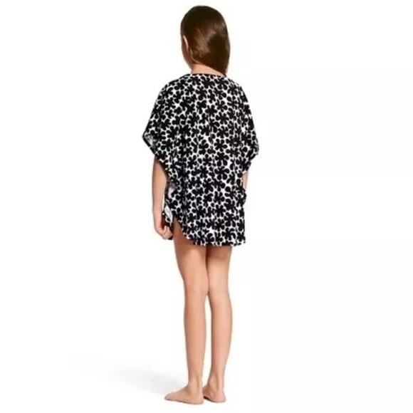 MARIMEKKO Terrycloth Kaftan Cover Up in Paprika print Black White KIDS - Picture 2 of 9